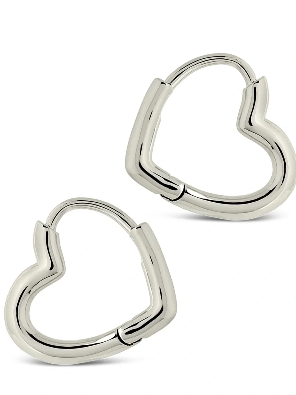 Sterling Forever Elle Heart Hoop Micro Earring